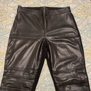 Dynamite faux leather leggings with detailing at knee
